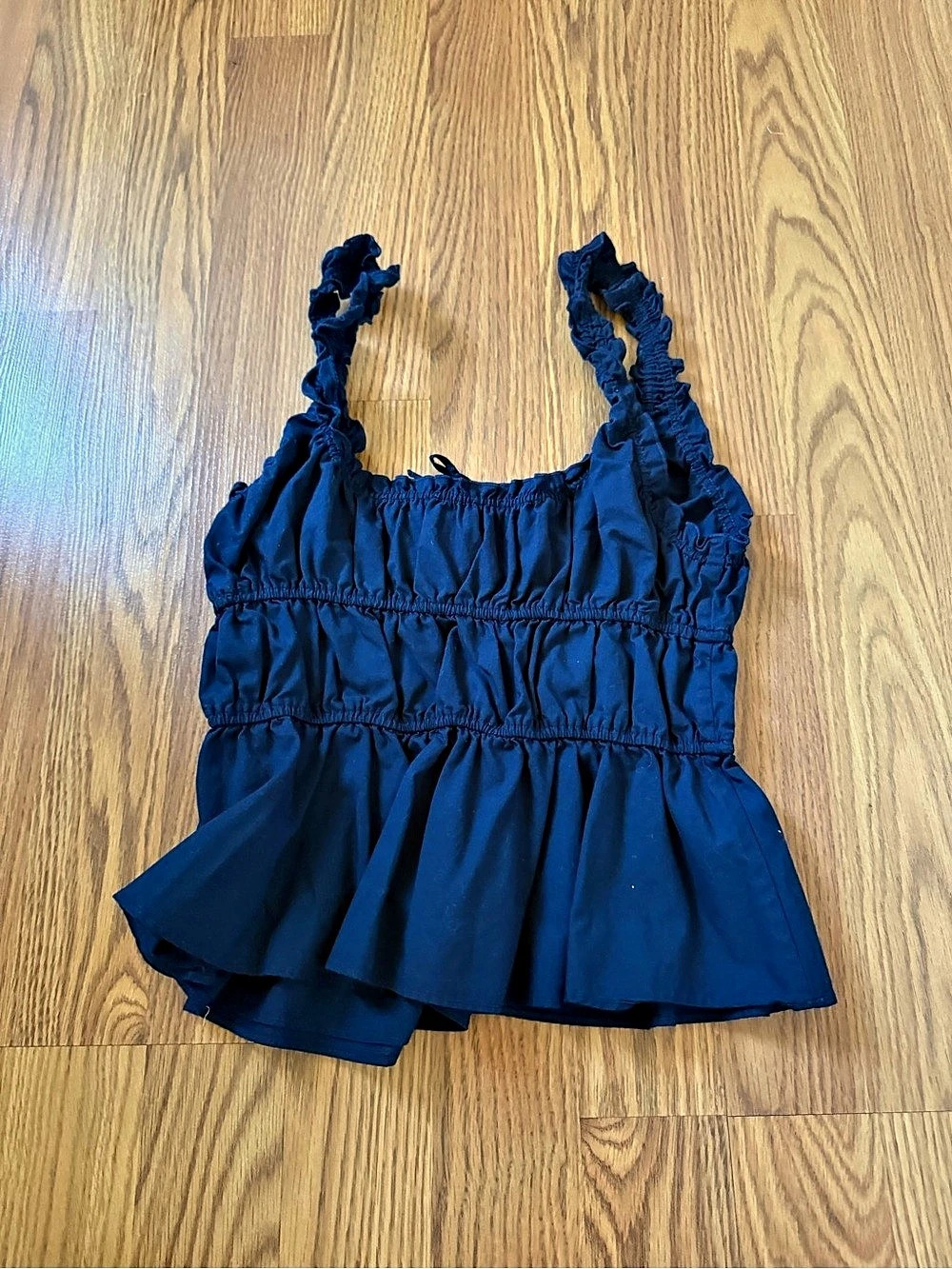 Aritzia Blue Peplum Camisole Like New - Picture 2 of 2